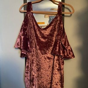Pink Velvet Cold Shoulder Top from Torrid